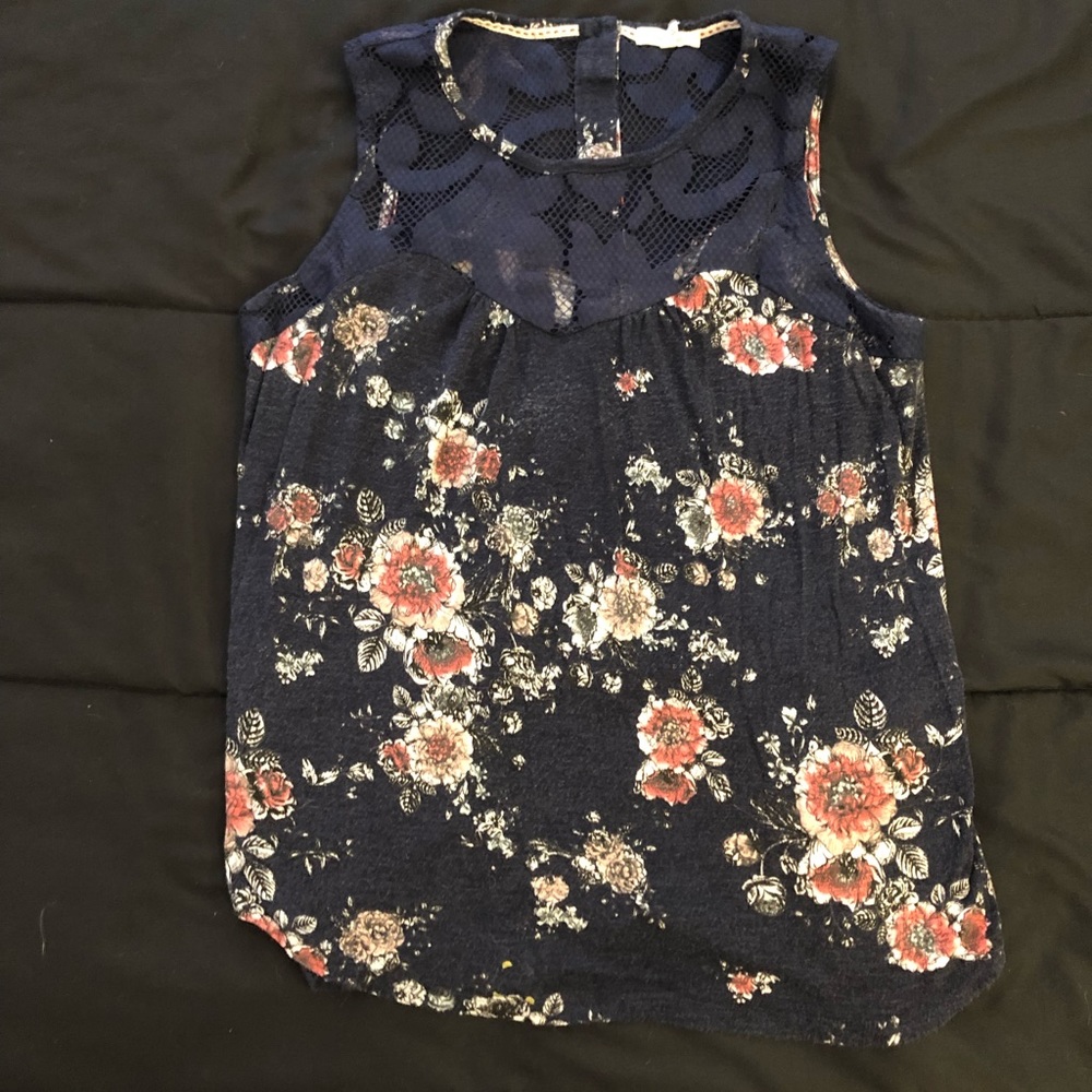 Blue and floral Maurice's top